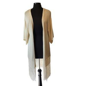 Red Ranch Fringe Cardigan Sweater Duster